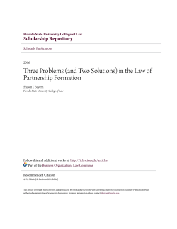 (and Two Solutions) in the Law of Partnership Formation