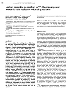 Lack of ceramide generation in TF-1 human myeloid leukemic cells