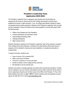 The President`s Leadership Team is designed to give students from