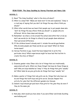 “The Sissy Duckling” classroom activities KS2: Year 3