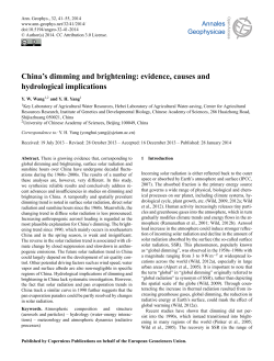 China`s dimming and brightening: evidence