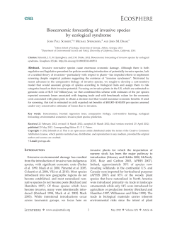 Bioeconomic forecasting of invasive species by ecological syndrome