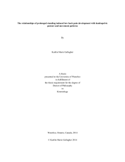 The relationships of prolonged standing induced low back pain