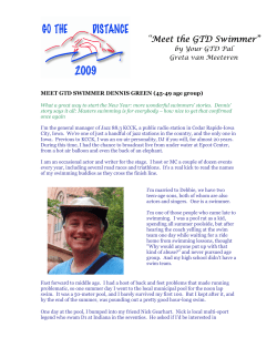 Meet the GTD Swimmer - US Masters Swimming