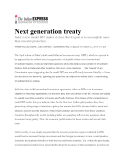 Next generation treaty - Columbia Center on Sustainable Investment