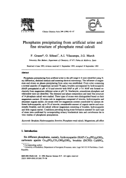 Phosphates precipitating from artificial urine and fine structure of