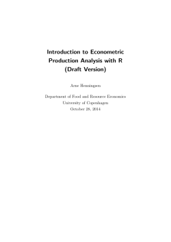 Introduction to Econometric Production Analysis with R