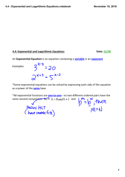 4.4 - Exponential and Logarithmic Equations.notebook