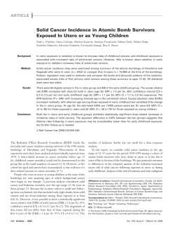 Solid Cancer Incidence in Atomic Bomb Survivors Exposed In Utero