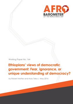 Ethiopians` views of democratic government: Fear, ignorance, or