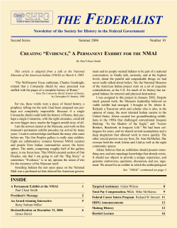 Federalist summer 06 - Society for History in the Federal Government