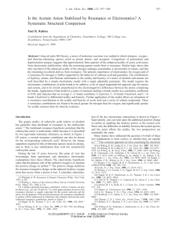 Is the Acetate Anion Stabilized by Resonance or Electrostatics? A