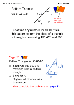 Pattern Triangles for 45-45-90 30-60