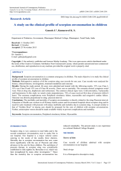 A study on the clinical profile of scorpion envenomation in children