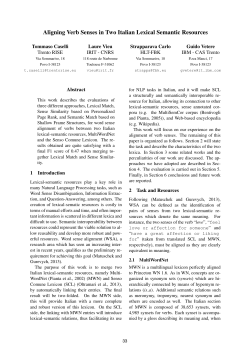 Aligning Verb Senses in Two Italian Lexical Semantic Resources