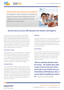 SAP Business One Add-ons from Sapphire &ldquo;We