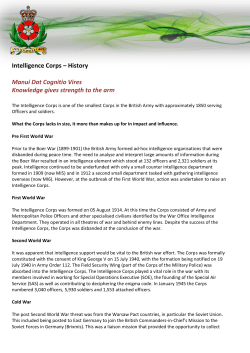 Intelligence Corps &ndash; History