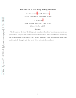 The motion of the freely falling chain tip