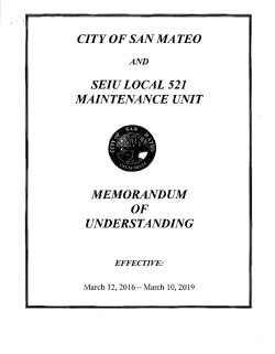 CITY OF SAN MATEO SEIU LOCAL 521 MAINTENANCE UNIT