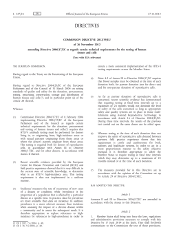 Commission Directive 2012/39/EU of 26 November 2012