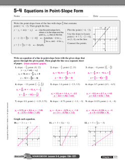 5-4 Equations in Point