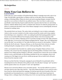 The Obama Campaign\222s Digital Masterminds