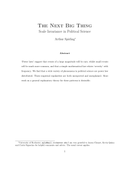 the next big thing: scale invariance in political science