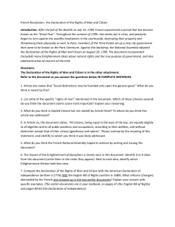 French Revolution: the Declaration of the Rights of Man and Citizen