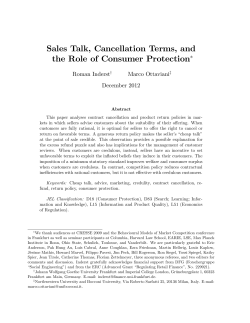 Sales Talk, Cancellation Terms, and the Role of Consumer Protection!