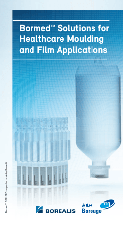 BormedTM Solutions for Healthcare Moulding and Film