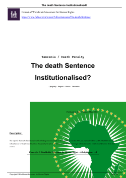 The death Sentence Institutionalised?