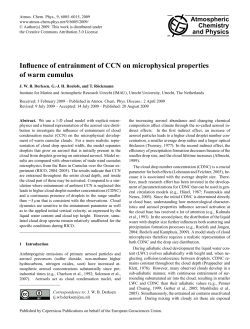Influence of entrainment of CCN on microphysical properties of