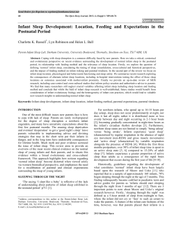 Infant Sleep Development: Location, Feeding and Expectations in