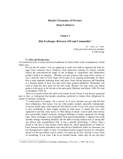 Russia`s Economy of Favours Alena Ledeneva Blat Exchange