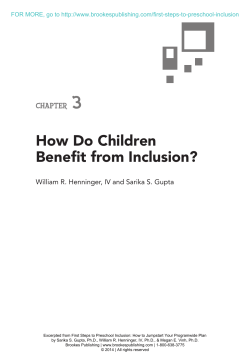 How Do Children Benefit from Inclusion?