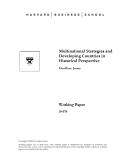Multinational Strategies and Developing Countries in Historical