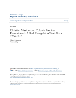 Christian Missions and Colonial Empires Reconsidered: A Black