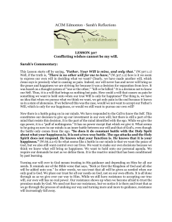 ACIM Edmonton - Sarah`s Reflections