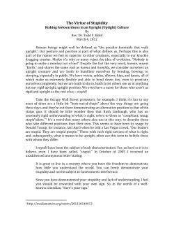 The Virtue of Stupidity