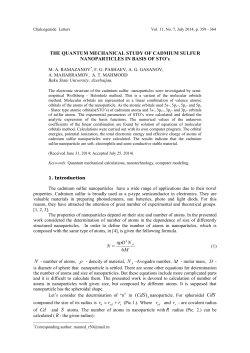THE QUANTUM MECHANICAL STUDY OF CADMIUM SULFUR