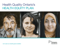 Health Equity Plan - Health Quality Ontario