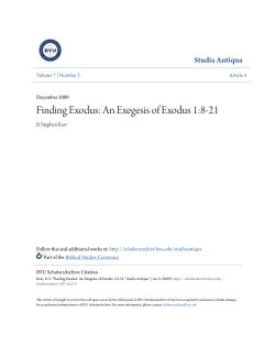 Finding Exodus: An Exegesis of Exodus 1:8-21