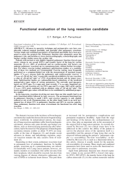 Functional evaluation of the lung resection candidate