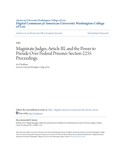 Magistrate Judges, Article III, and the Power to Preside Over Federal