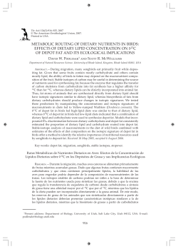 METABOLIC ROUTING OF DIETARY NUTRIENTS IN BIRDS