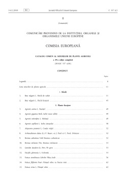 catalog comun al soiurilor de plante agricole