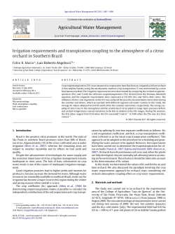 Irrigation requirements and transpiration coupling to the atmosphere