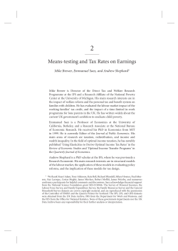 Means-testing and Tax Rates on Earnings