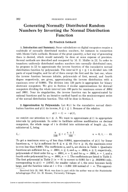 Generating Normally Distributed Random Numbers by Inverting the