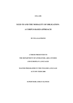 need to and the modality of obligation: a corpus-based - DUO